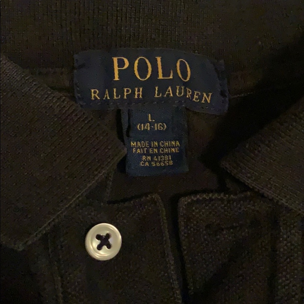 Kids all black Ralph Lauren polo shirt